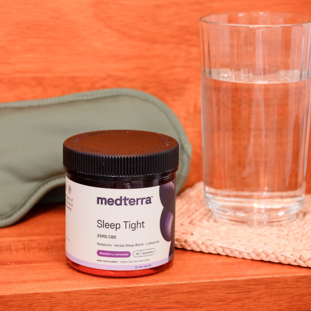 Medterra, Sleep Tight CBD Gummies 25mg, Isolate THC-Free, Blackberry Lemonade, 30ct, 750mg CBD