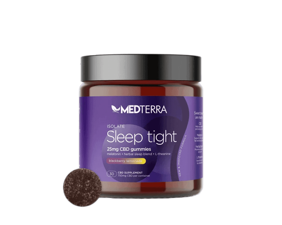 Medterra, CBD Gummies, Sleep Tight, Isolate THC-Free, Blackberry Lemonade, 30ct, 750mg CBD