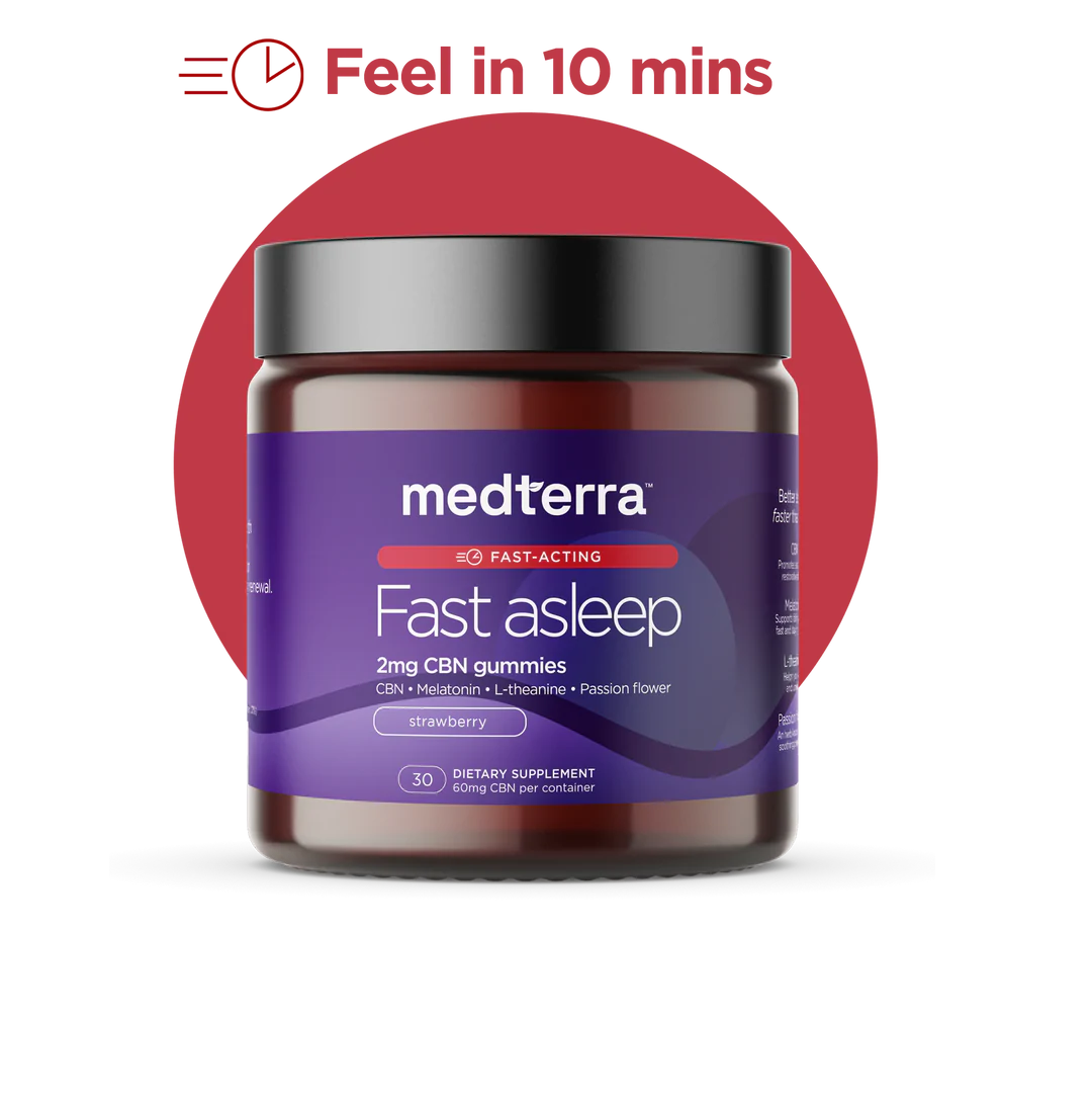 Medterra, Fast Asleep Fast-Acting CBN Gummies, Isolate THC-Free, Strawberry, 30ct, 60mg CBN 1