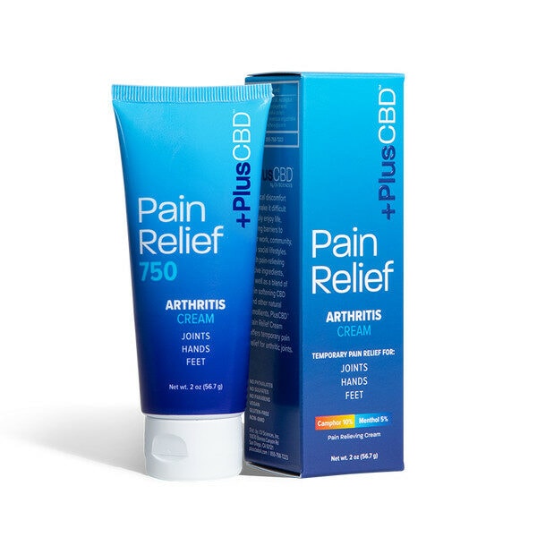 PlusCBD, CBD Pain Relief Arthritis Cream, Full Spectrum, 2oz, 750mg CBD
