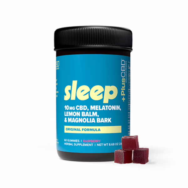 PlusCBD, CBD Sleep Gummies 10mg, Raspberry, Full Spectrum, 60ct, 600mg CBD PlusCBD, CBD Sleep Gummies 10mg, Raspberry, Full Spectrum, 60ct, 600mg CBD