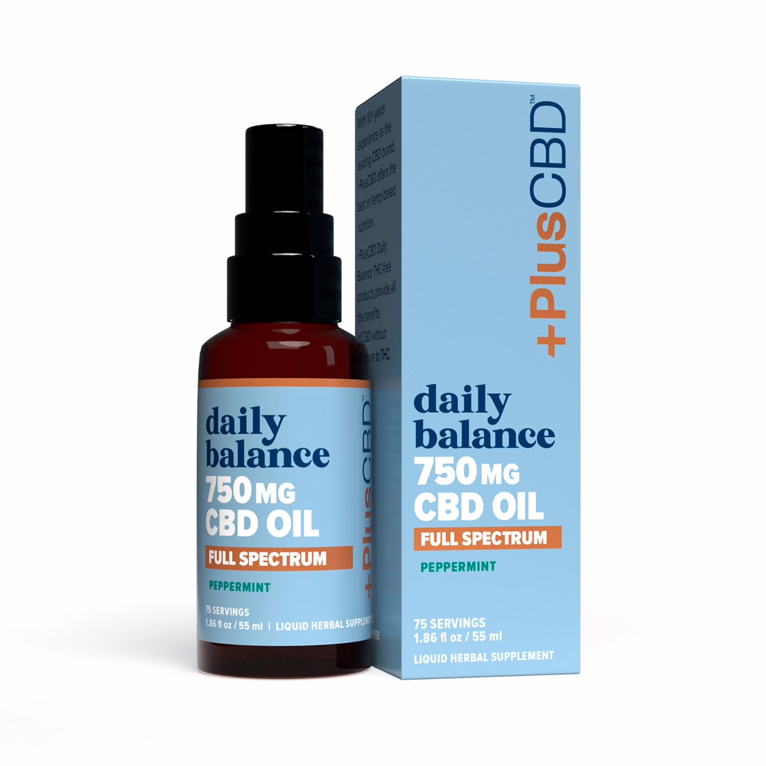 PlusCBD, Daily Balance 10mg CBD Oil, Peppermint, Full Spectrum, 1.86fl oz, 750mg CBD 2 PlusCBD, Daily Balance 10mg CBD Oil, Peppermint, Full Spectrum, 1.86fl oz, 750mg CBD