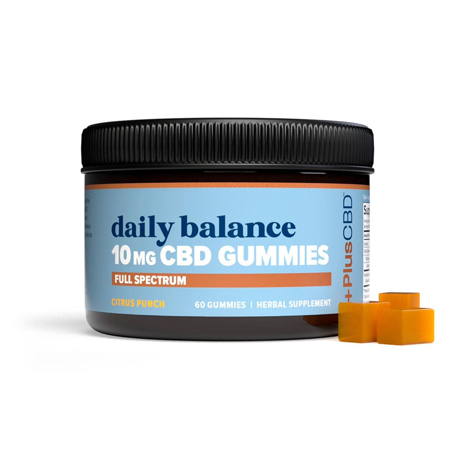 PlusCBD, Daily Balance CBD Gummies 10mg, Citrus Punch, Full Spectrum, 60ct, 600mg CBD