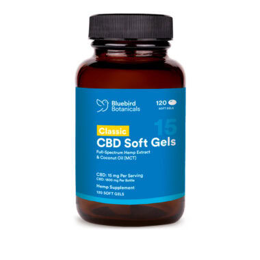 Bluebird Botanicals, Classic CBD Oil Softgels, Full Spectrum, 120ct, 1800mg CBD