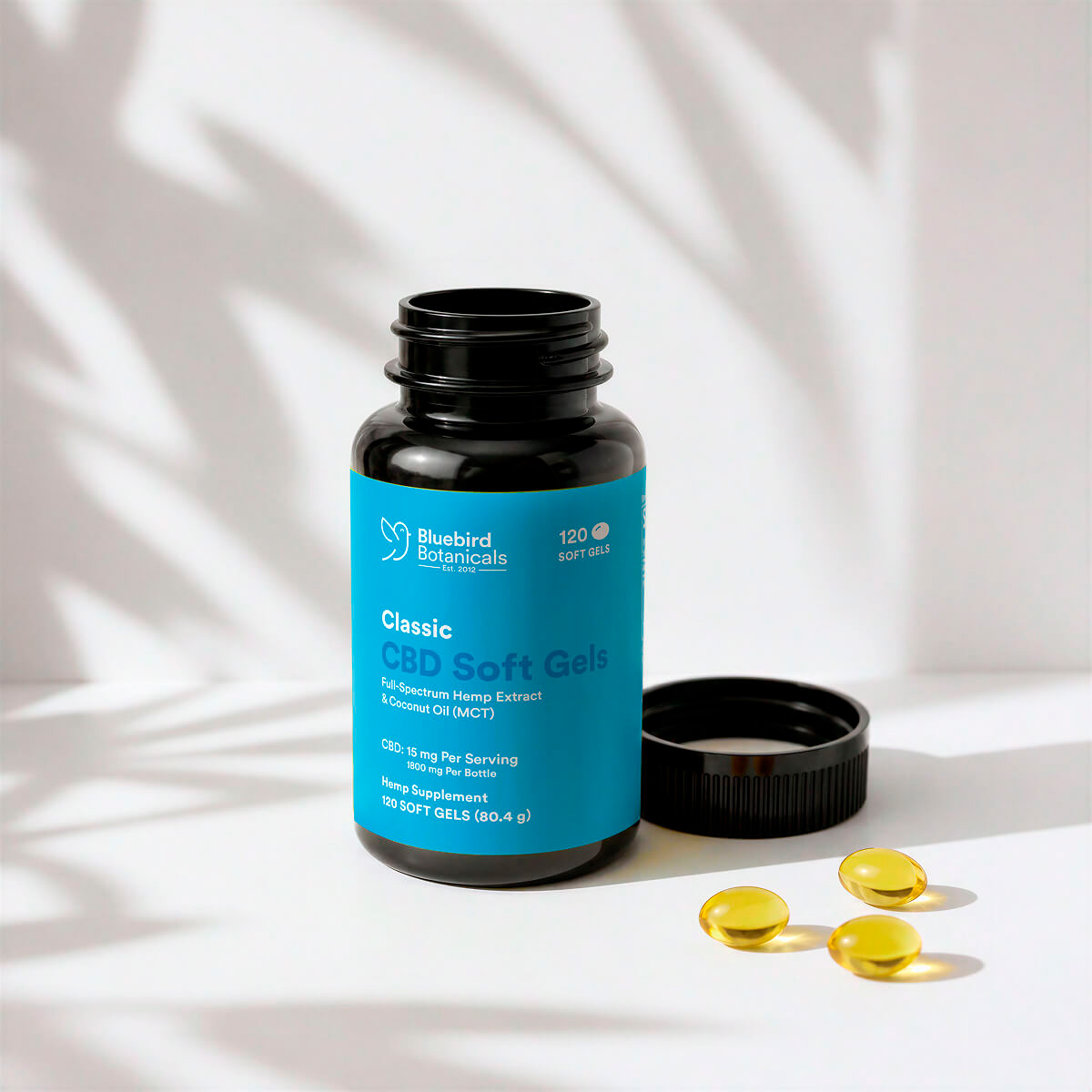 Bluebird Botanicals, Classic CBD Oil Softgels, Full Spectrum, 120ct, 1800mg CBD
