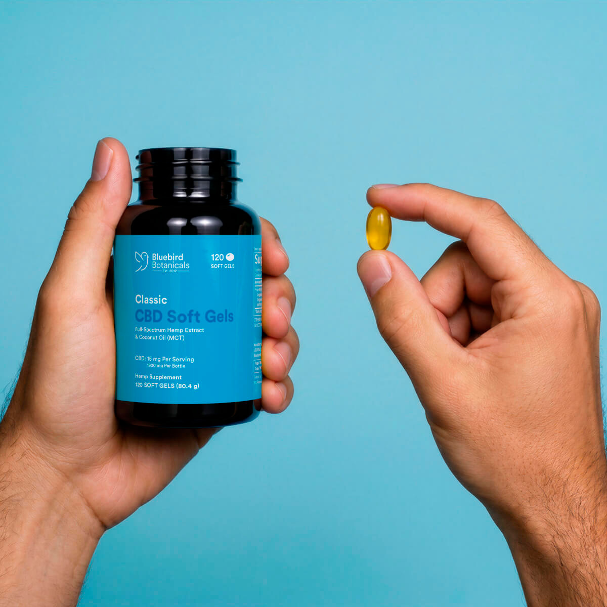 Bluebird Botanicals, Classic CBD Oil Softgels, Full Spectrum, 120ct, 1800mg CBD