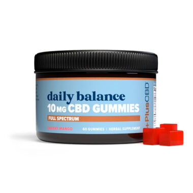 PlusCBD, Daily Balance CBD Gummies 10mg, Cherry Mango, Full Spectrum, 60ct, 600mg CBD