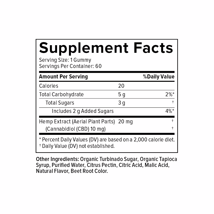 PlusCBD, Daily Balance CBD Gummies 10mg, Cherry Mango, Full Spectrum, 60ct, 600mg CBD