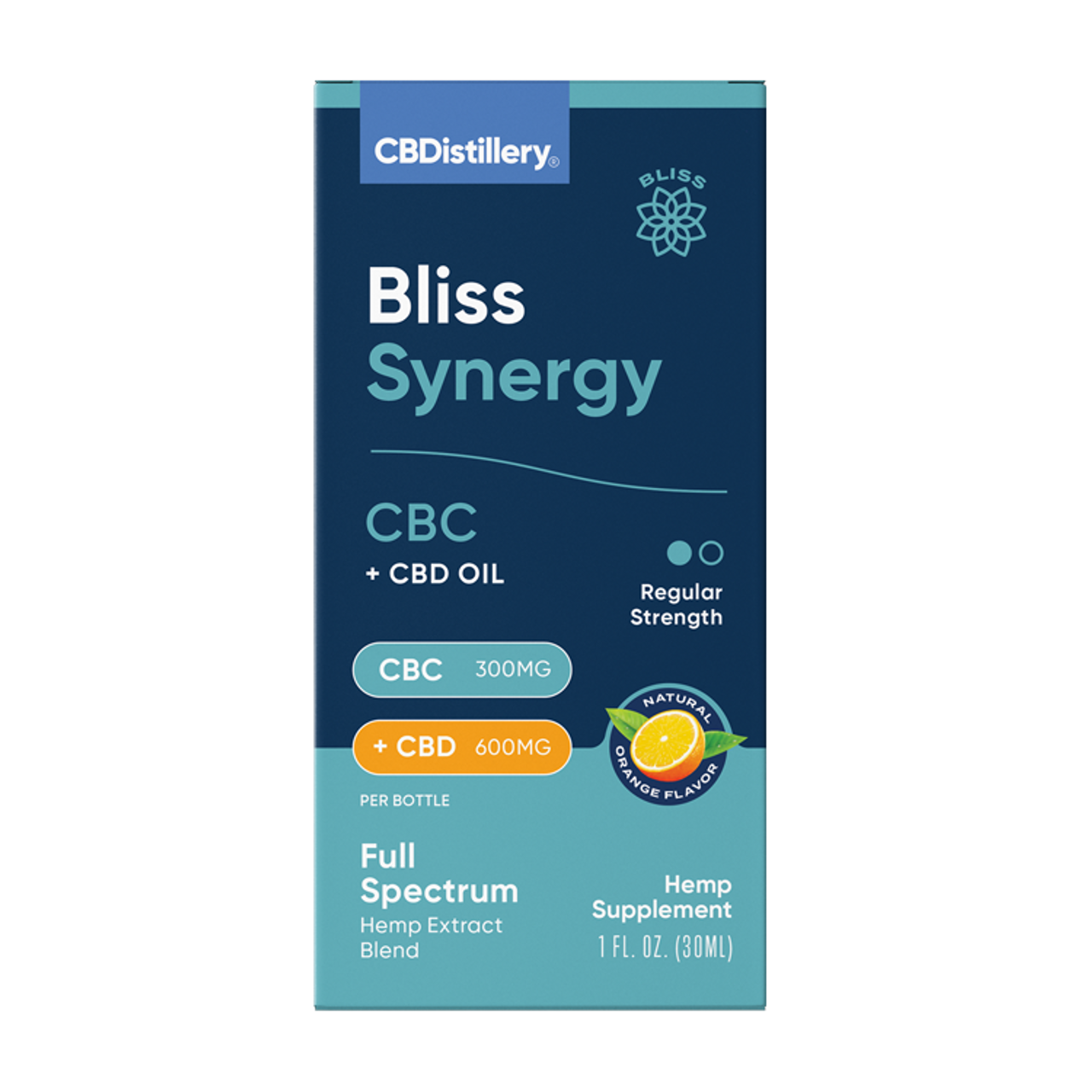 CBDistillery, Bliss Synergy CBC + CBD Tincture, Full Spectrum, 1oz, 300mg CBC + 600mg CBD