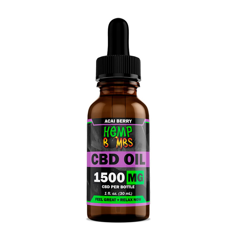 Hemp Bombs, CBD Oil, Acai Berry, Isolate THC-Free, 1fl oz, 1500mg CBD