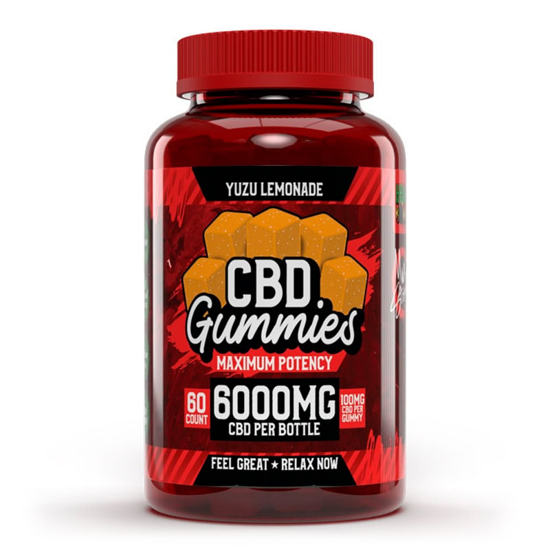 Hemp Bombs, Maximum Potency CBD Gummies, Yuzu Lemonade, Isolate THC-Free, 60ct, 6000mg CBD