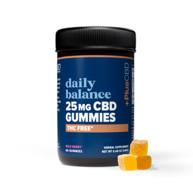 PlusCBD, Daily Balance 25mg CBD Gummies, Wild Berry, Isolate THC-Free, 60ct, 1500mg CBD