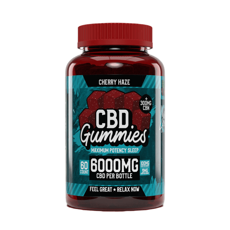 Hemp Bombs, Maximum Potency Sleep CBD+CBN Gummies with Melatonin, Cherry Haze, Full Spectrum, 60ct, 300mg CBN + 6000mg CBD