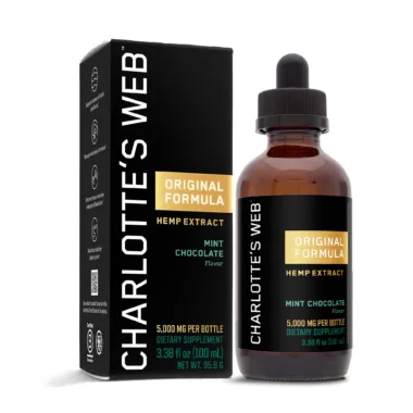 Charlotte’s Web, Original Formula CBD Oil 50mg, Mint Chocolate, Full Spectrum, 3.38fl oz, 5000mg CBD