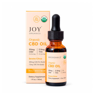 Joy Organics, 2.5mg THC + 30mg CBD Tincture, Citrus, Full Spectrum, 1fl oz, 75mg THC + 900mg CBD