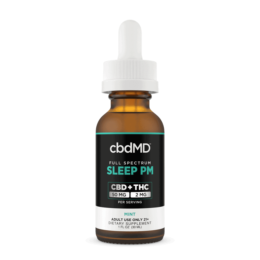 cbdMD, CBD Oil Tincture Sleep PM, Full Spectrum, Mint, 1oz, 60mg THC + 1500mg CBD
