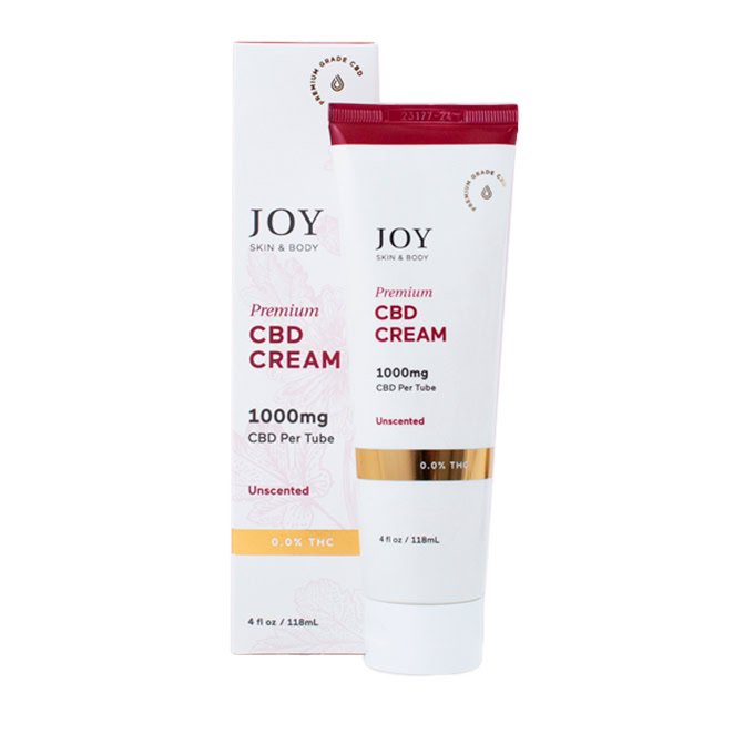Joy Organics, CBD Cream, Unscented, Broad Spectrum THC-Free, 4fl oz, 1000mg CBD