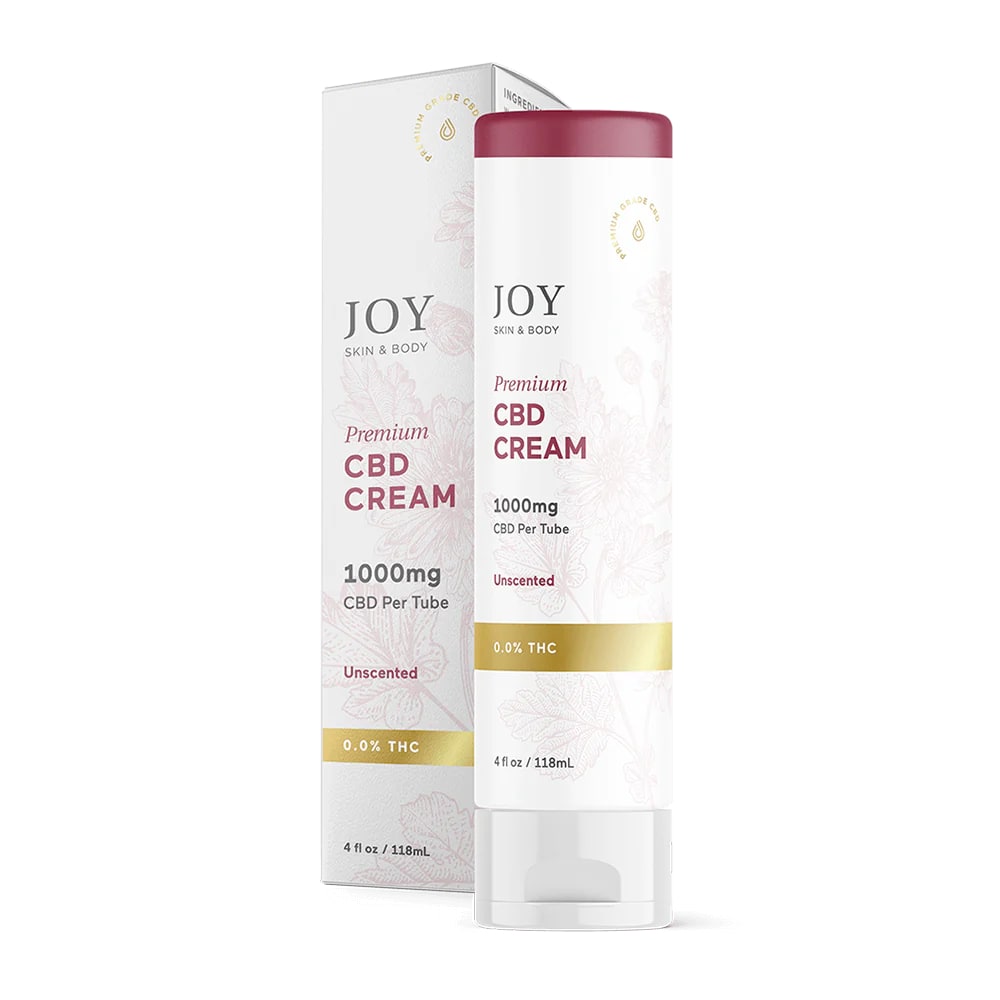 Joy Organics, CBD Cream, Unscented, Broad Spectrum THC-Free, 4oz, 1000mg CBD
