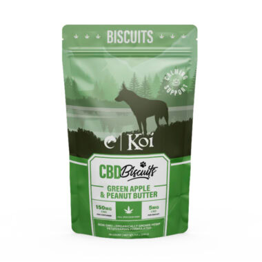 Koi Pets, Koi CBD Dog Biscuits Calming Support, Green Apple & Peanut Butter, Full Spectrum, 30ct, 150mg CBD