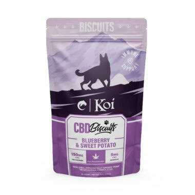 Koi Pets, Koi CBD Dog Biscuits Immune Support, Blueberry & Sweet Potato, Full Spectrum, 30ct, 150mg CBD