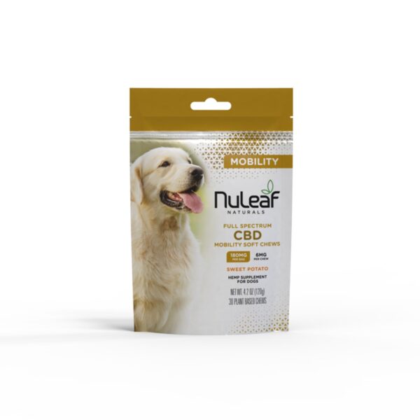 NuLeaf Naturals, CBD Mobility Chews for Dogs, Sweet Potato, Full Spectrum, 30ct, 180mg CBD