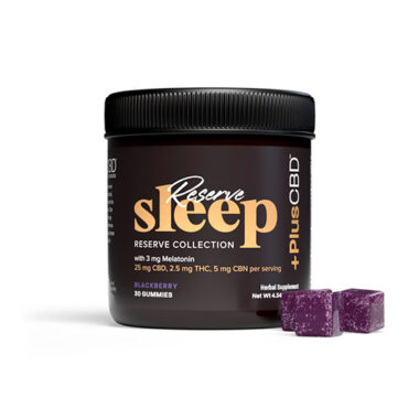 PlusCBD, Reserve Sleep Melatonin CBD Gummies, Blackberry, Full Spectrum, 30ct, 75mg THC + 150mg CBN + 750mg CBD