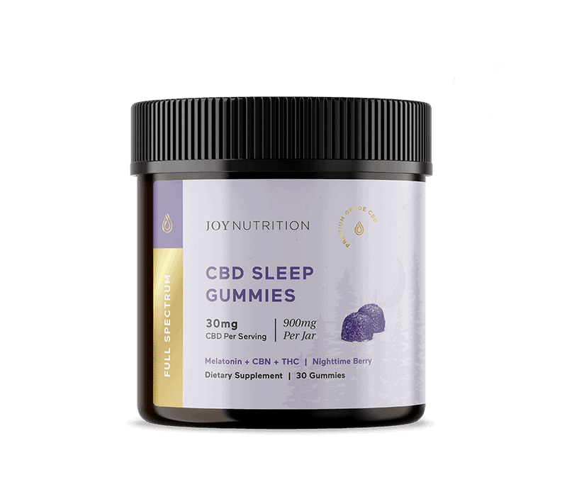 Joy Organics, CBD Sleep Gummies + Melatonin + CBN, Nighttime Berry, Full Spectrum, 30ct, 90mg CBN + 900mg CBD