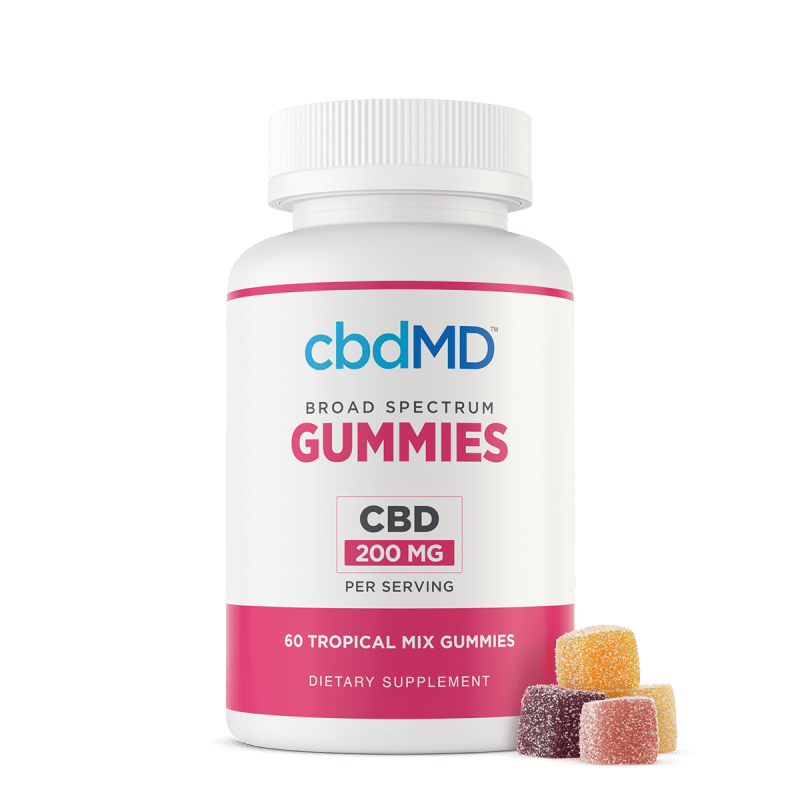 cbdMD, CBD Gummies, Broad Spectrum THC-Free, 60ct, 6000mg CBD
