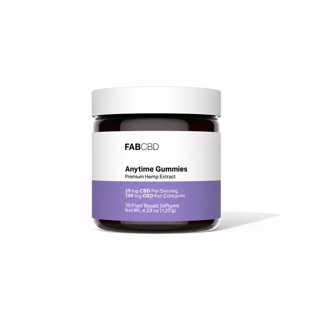 Fab CBD, Anytime CBD Gummies, Isolate THC-Free, 30ct, 750mg CBD