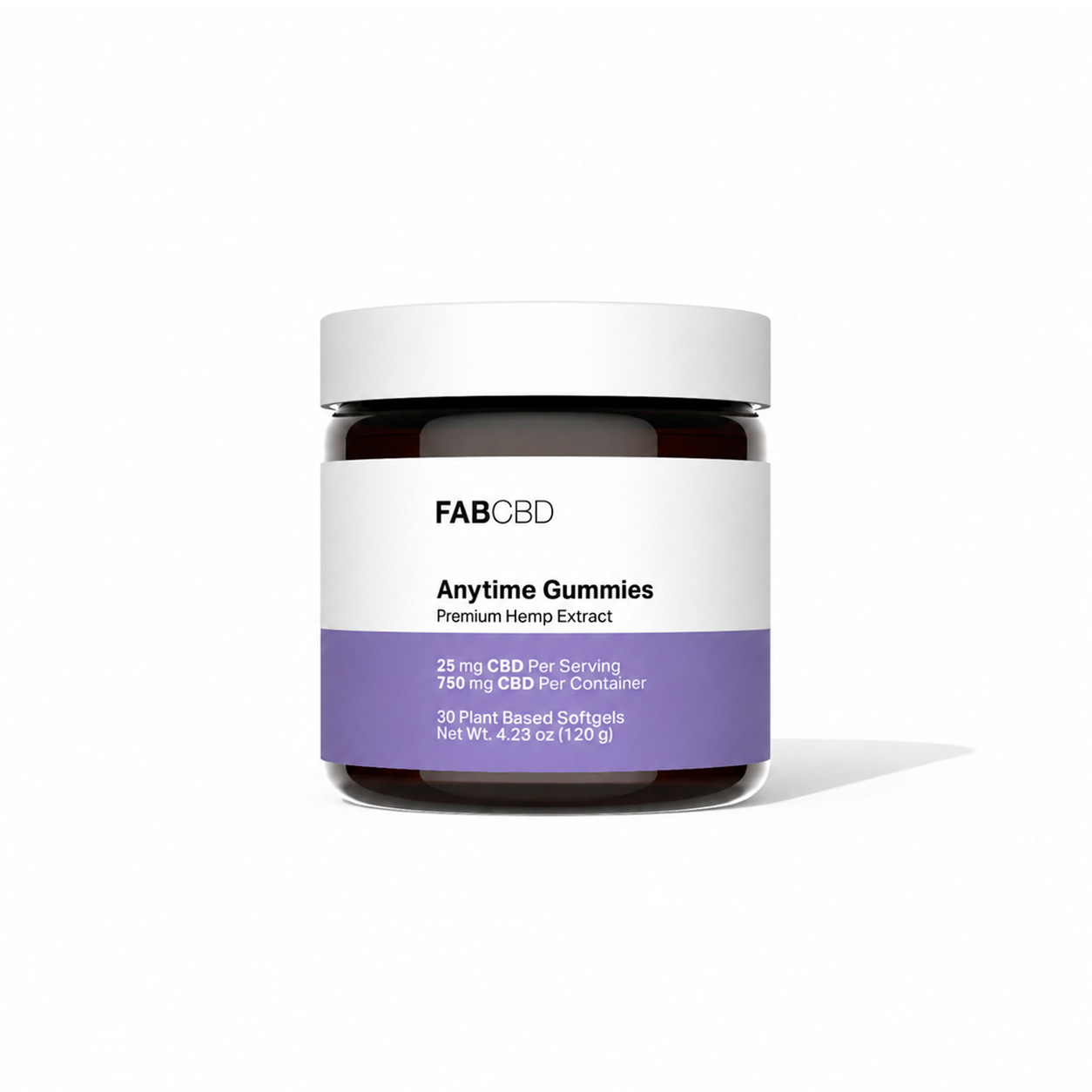 Fab CBD, Anytime CBD Gummies, Isolate THC-Free, 30ct, 750mg CBD