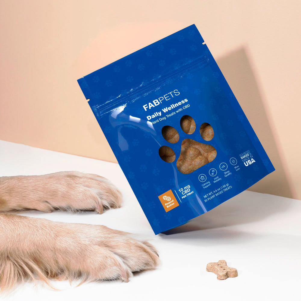 Fab CBD, Daily Wellness CBD Dog Treats, Peanut Butter, Full Spectrum, 30ct, 300mg CBD