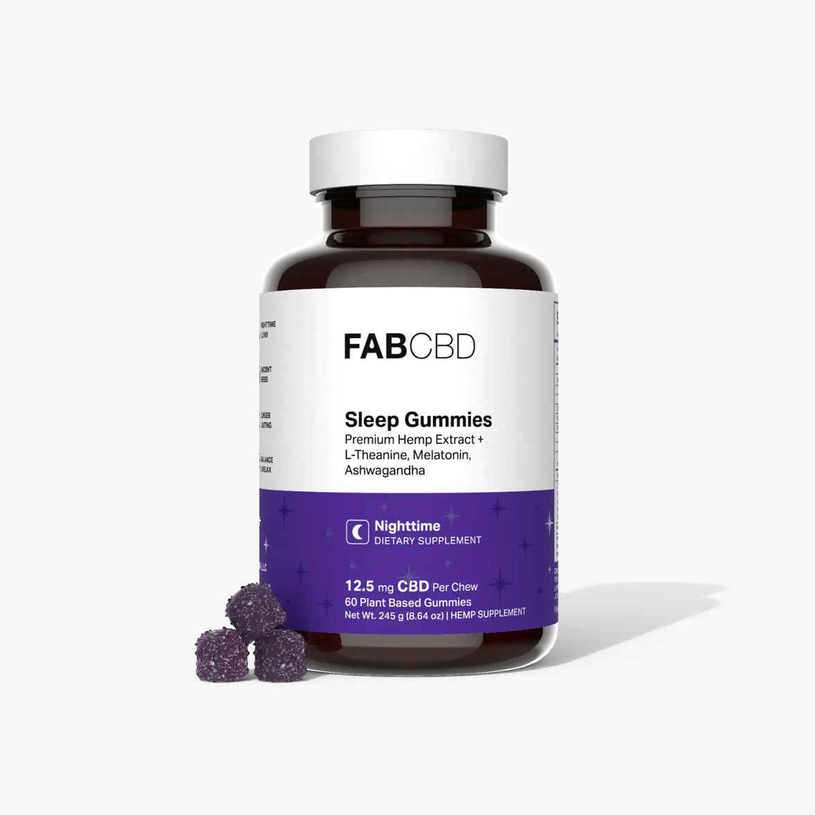 Fab CBD, Sleep CBD Gummies, Acai, Broad Spectrum THC-Free, 60ct, 750mg CBD