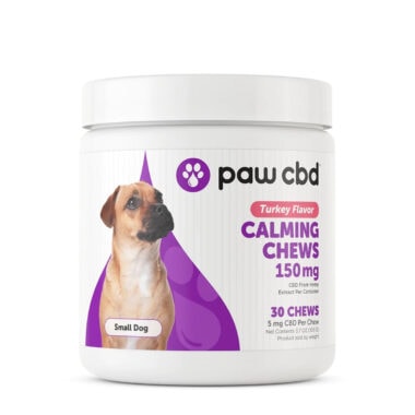 Paw CBD, Pet CBD Calming Soft Chews for Small Dogs, Turkey, Broad Spectrum THC-Free, 30ct, 150mg CBD