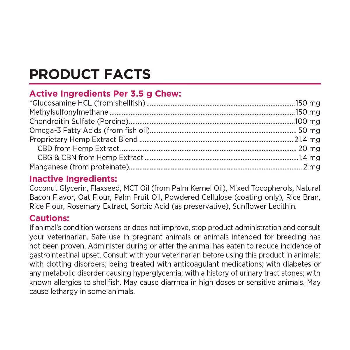 Paw CBD, Pet CBD Hip & Joint Soft Chews for Large Dogs, Bacon, Broad Spectrum THC-Free, 30ct, 600mg CBD