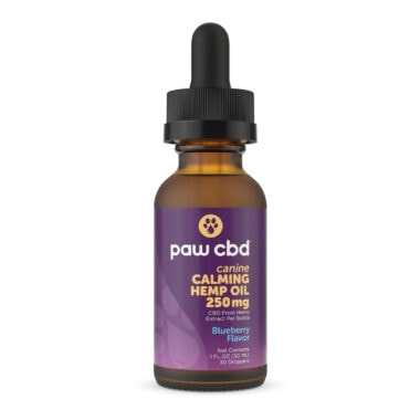 Paw CBD, Pet CBD Oil Calming Tincture for Dogs, Blueberry, Broad Spectrum THC-Free, 1oz, 250mg CBD