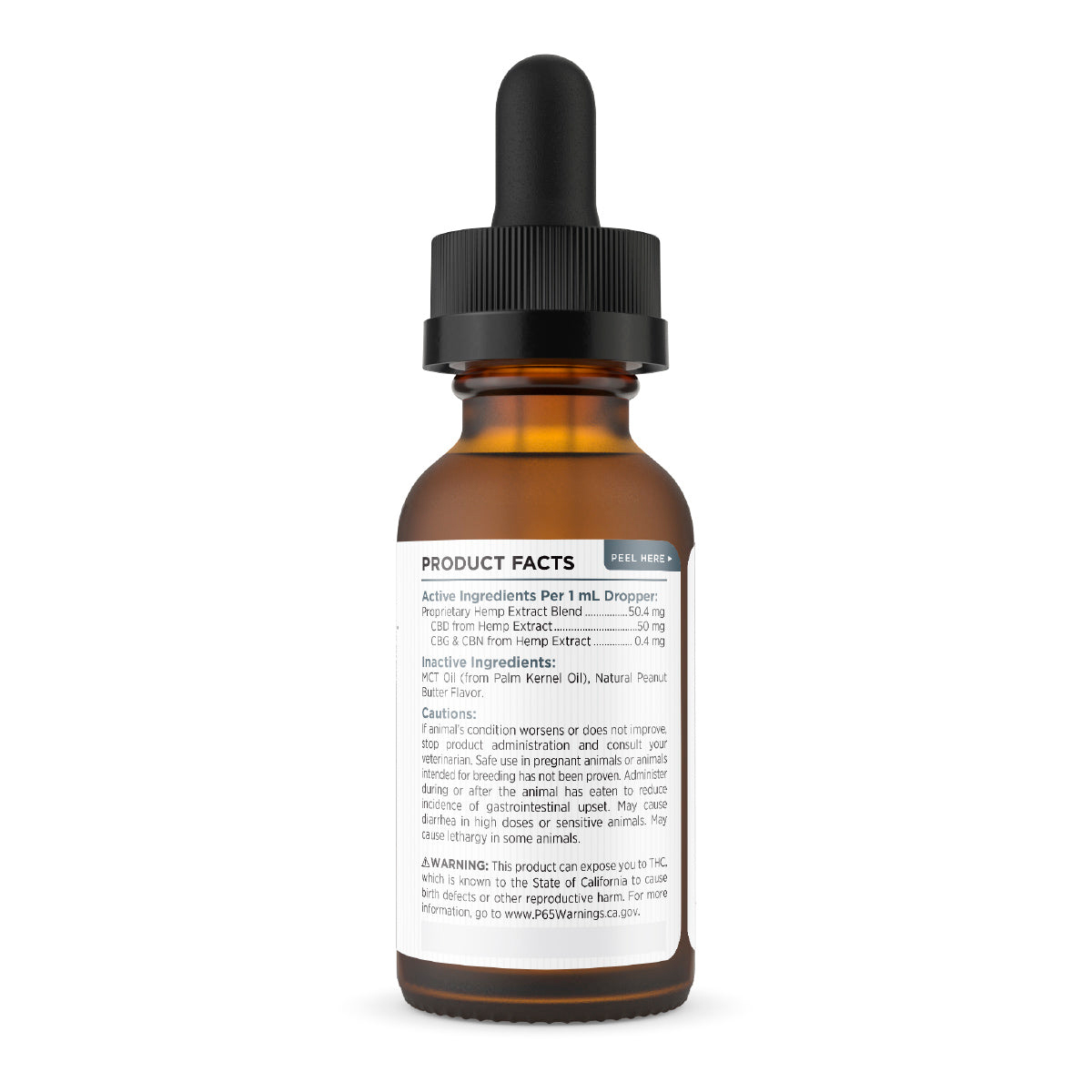 Paw CBD, Pet CBD Oil Tincture for Dogs, Peanut Butter, Broad Spectrum THC-Free, 1oz, 1500mg CBD