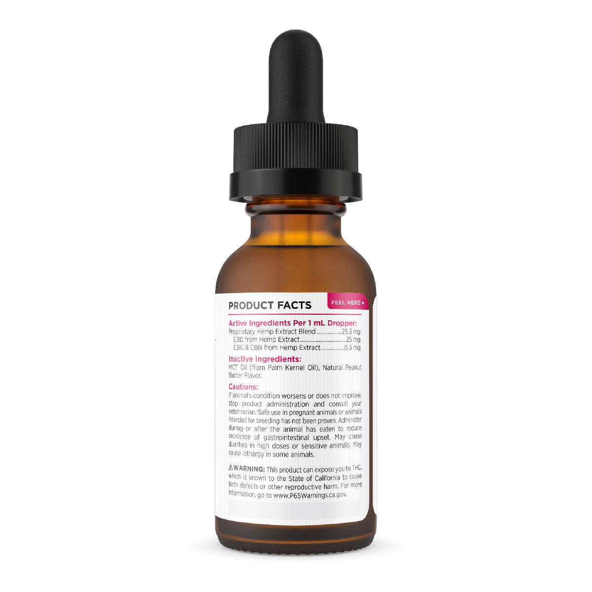 Paw CBD, Pet CBD Oil Tincture for Dogs, Peanut Butter, Broad Spectrum THC-Free, 1oz, 750mg CBD