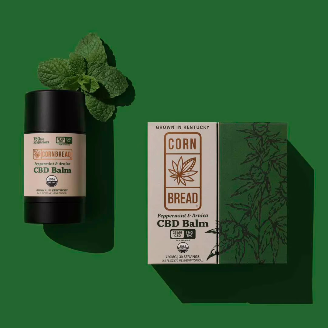 Cornbread Hemp, CBD Balm, Peppermint & Arnica, Full Spectrum, 2.4fl oz, 30mg THC + 750mg CBD
