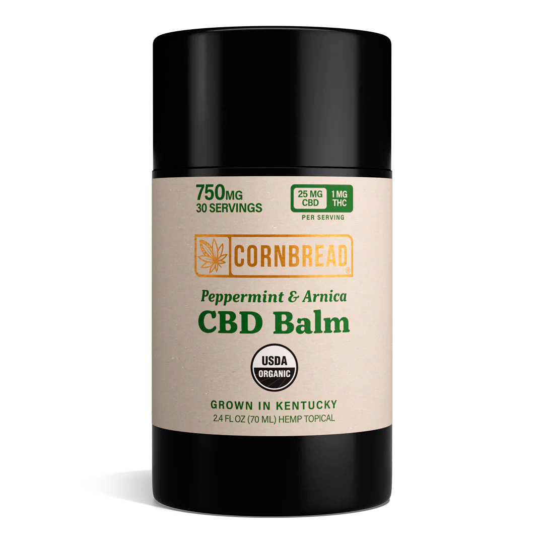 Cornbread Hemp, CBD Balm, Peppermint & Arnica, Full Spectrum, 2.4fl oz, 30mg THC + 750mg CBD