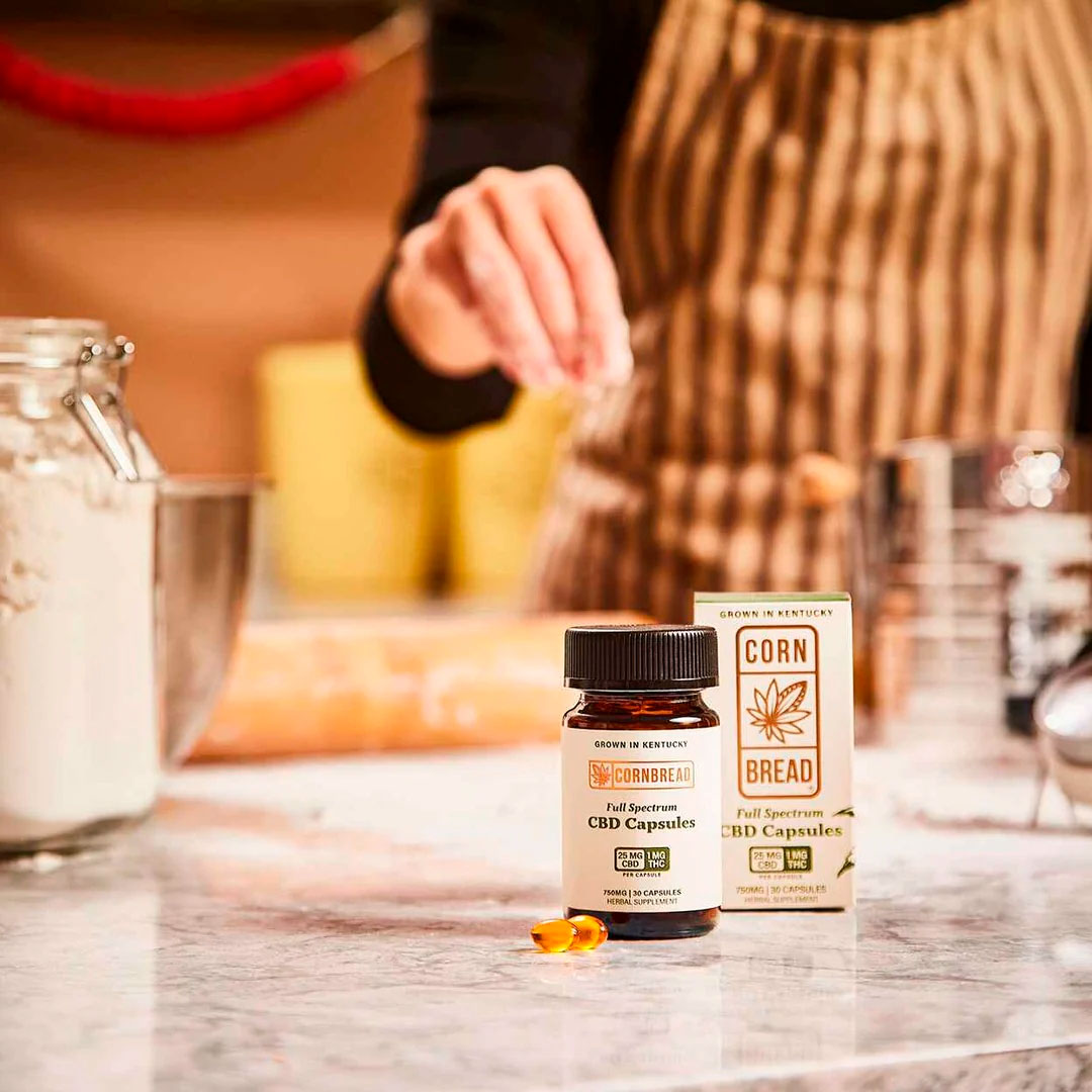 Cornbread Hemp, CBD Capsules, Full Spectrum, 30ct, 30mg THC + 750mg CBD