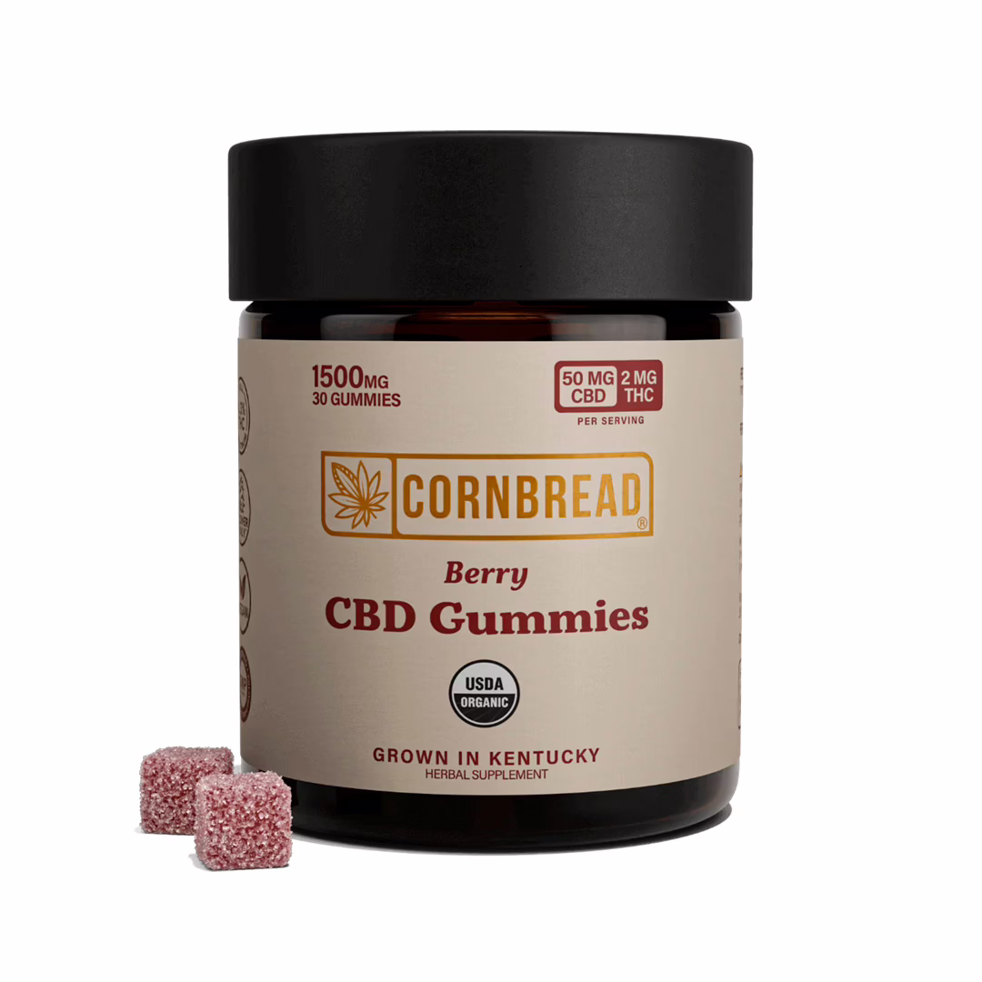 Cornbread Hemp, CBD Gummies, Berry, Full Spectrum, 30ct, 60mg THC + 1500mg CBD