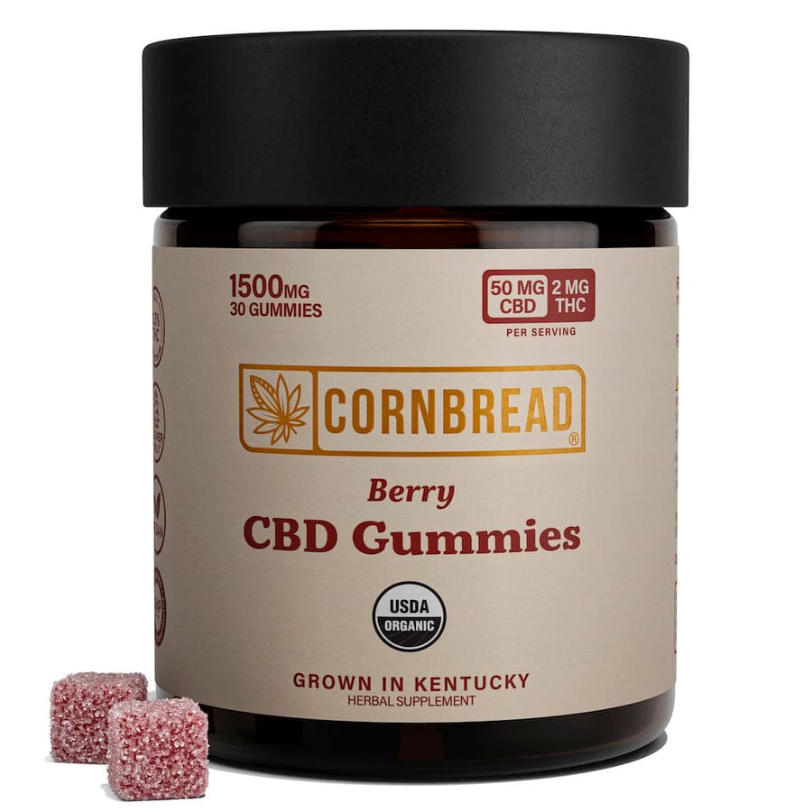 Cornbread Hemp, CBD Gummies, Berry, Full Spectrum, 30ct, 60mg THC + 1500mg CBD