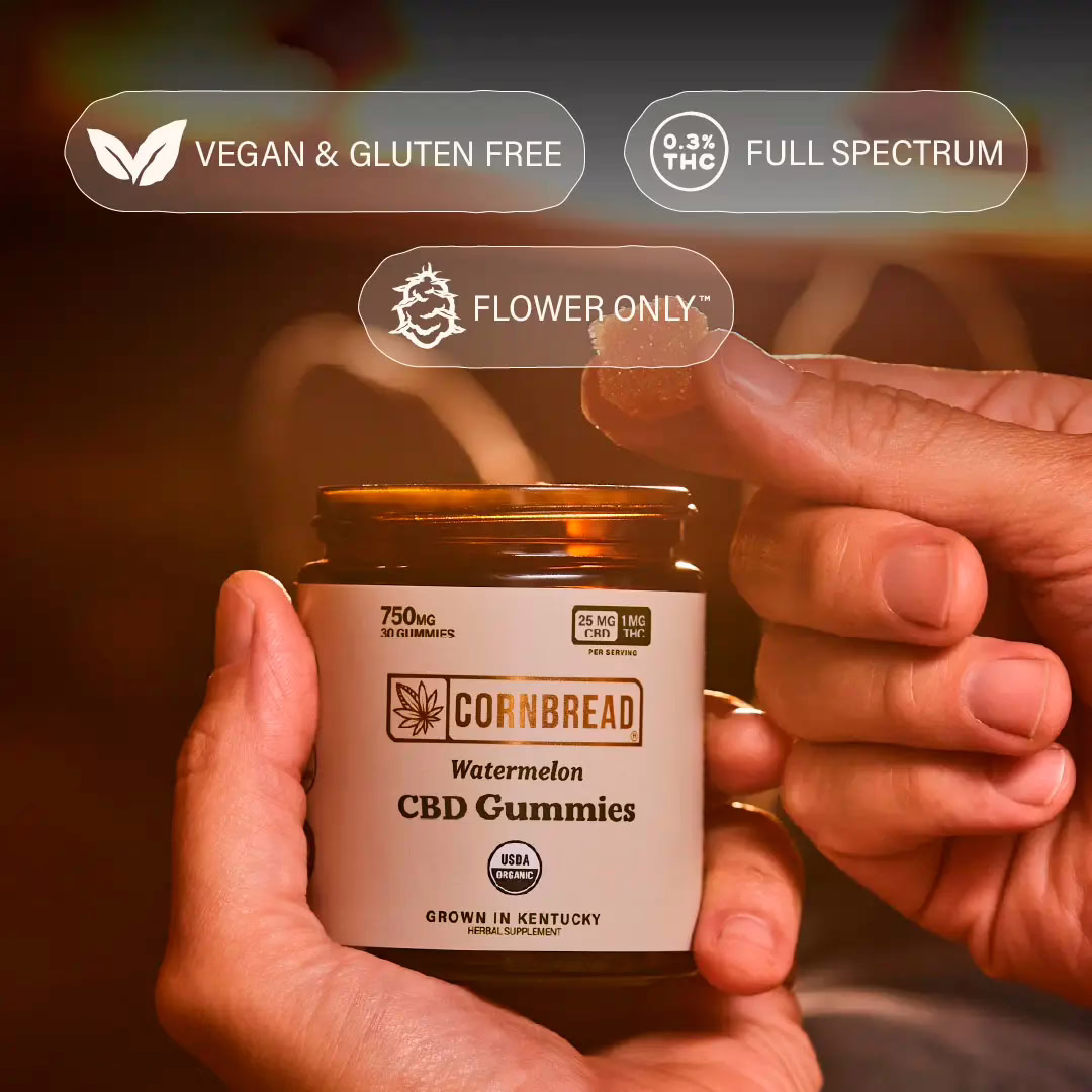 Cornbread Hemp, CBD Gummies, Watermelon, Full Spectrum, 30ct, 30mg THC + 750mg CBD