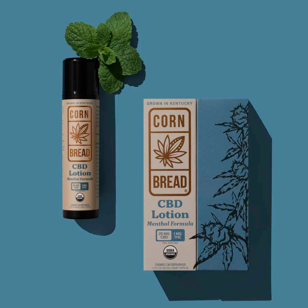 Cornbread Hemp, CBD Lotion + Menthol, Full Spectrum, 1.7fl oz, 30mg THC + 750mg CBD