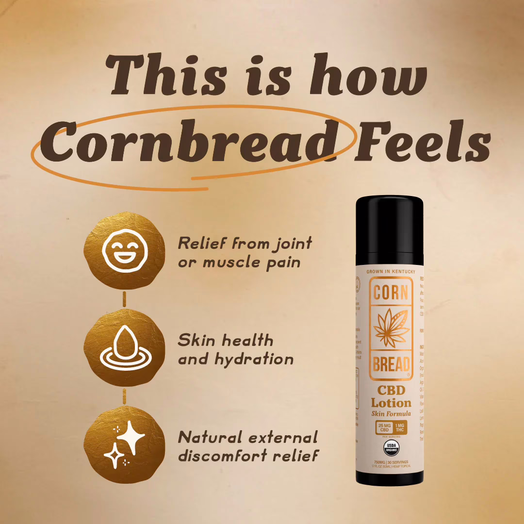 Cornbread Hemp, CBD Lotion Skin Formula, Full Spectrum, 1.7fl oz, 30mg THC + 750mg CBD