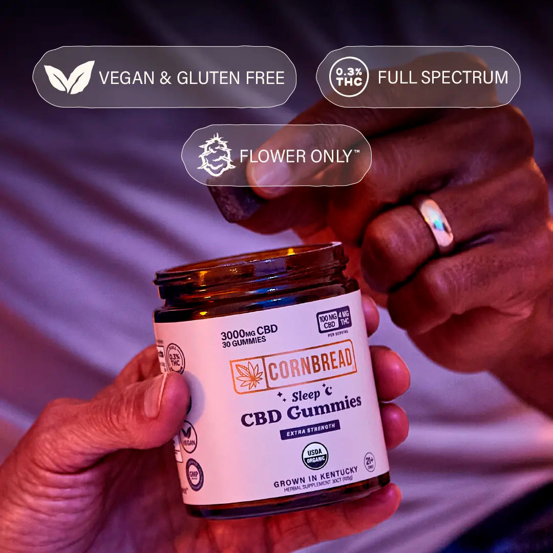 Cornbread Hemp, CBD Sleep Gummies, Full Spectrum, 30ct, 60mg THC + 1500mg CBD