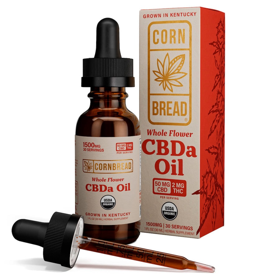 Cornbread Hemp, Whole Flower CBDA Oil, Full Spectrum, 1oz, 60mg THC + 1500mg CBDA
