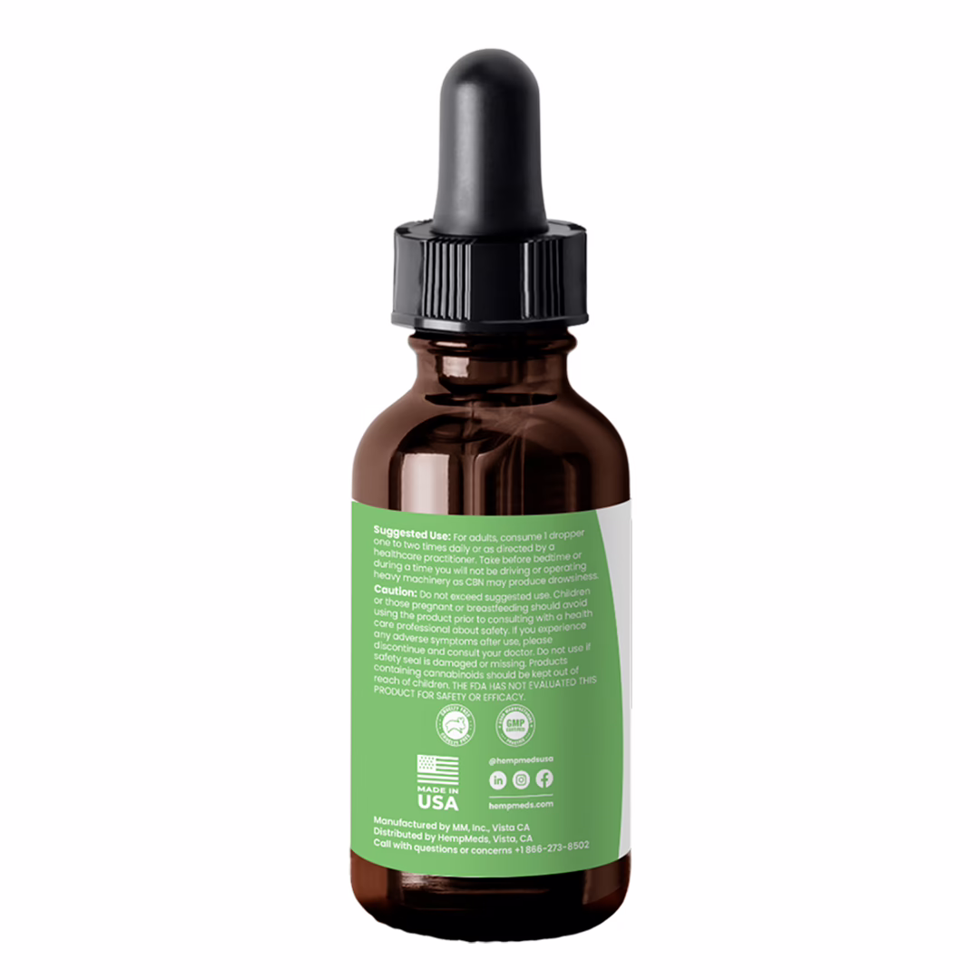 HempMeds, RSHO Calm Support CBD+CBN Oil, Isolate THC-Free, 2fl oz, 300mg CBN + 2000mg CBD