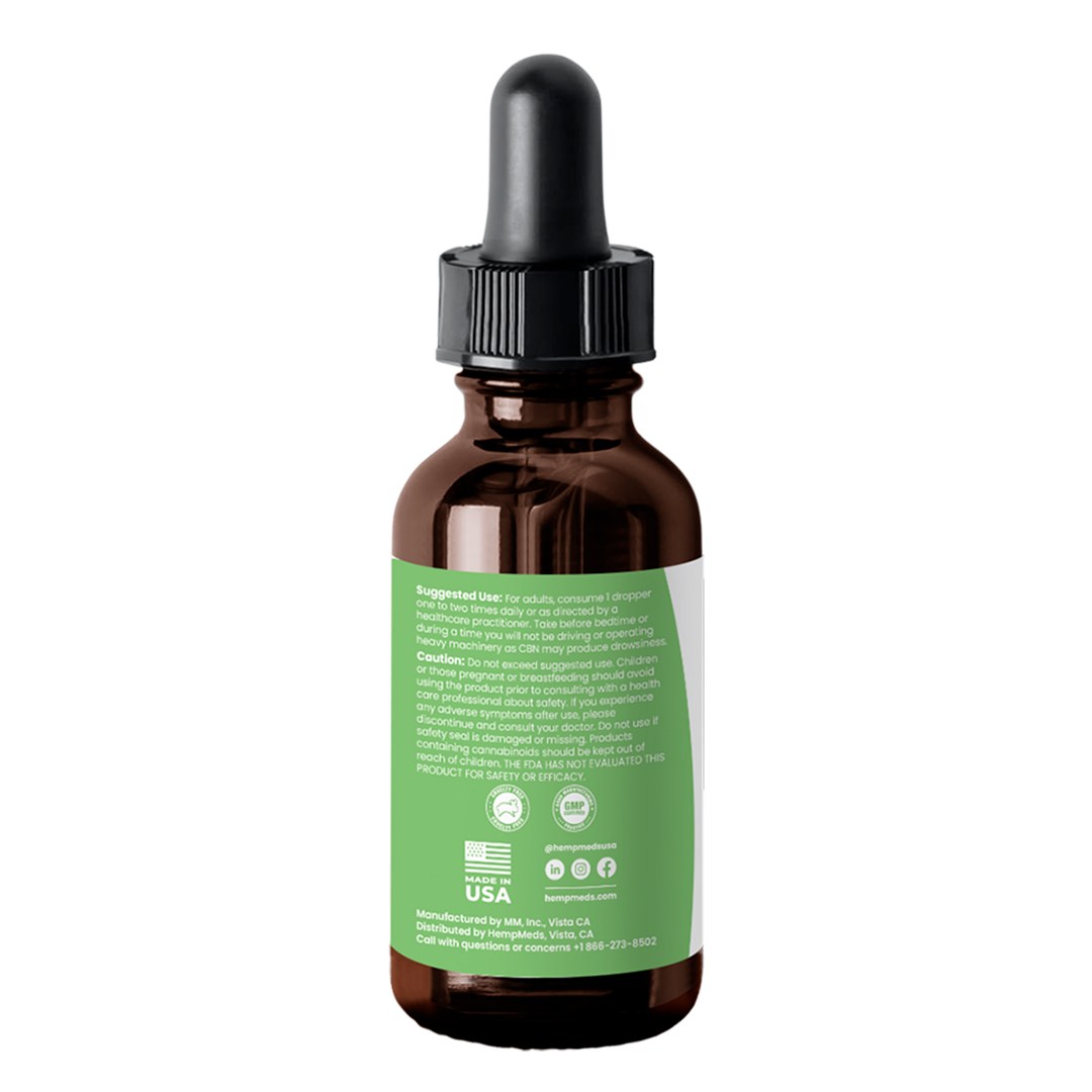 HempMeds, RSHO Calm Support CBD+CBN Oil, Isolate THC-Free, 2fl oz, 300mg CBN + 2000mg CBD