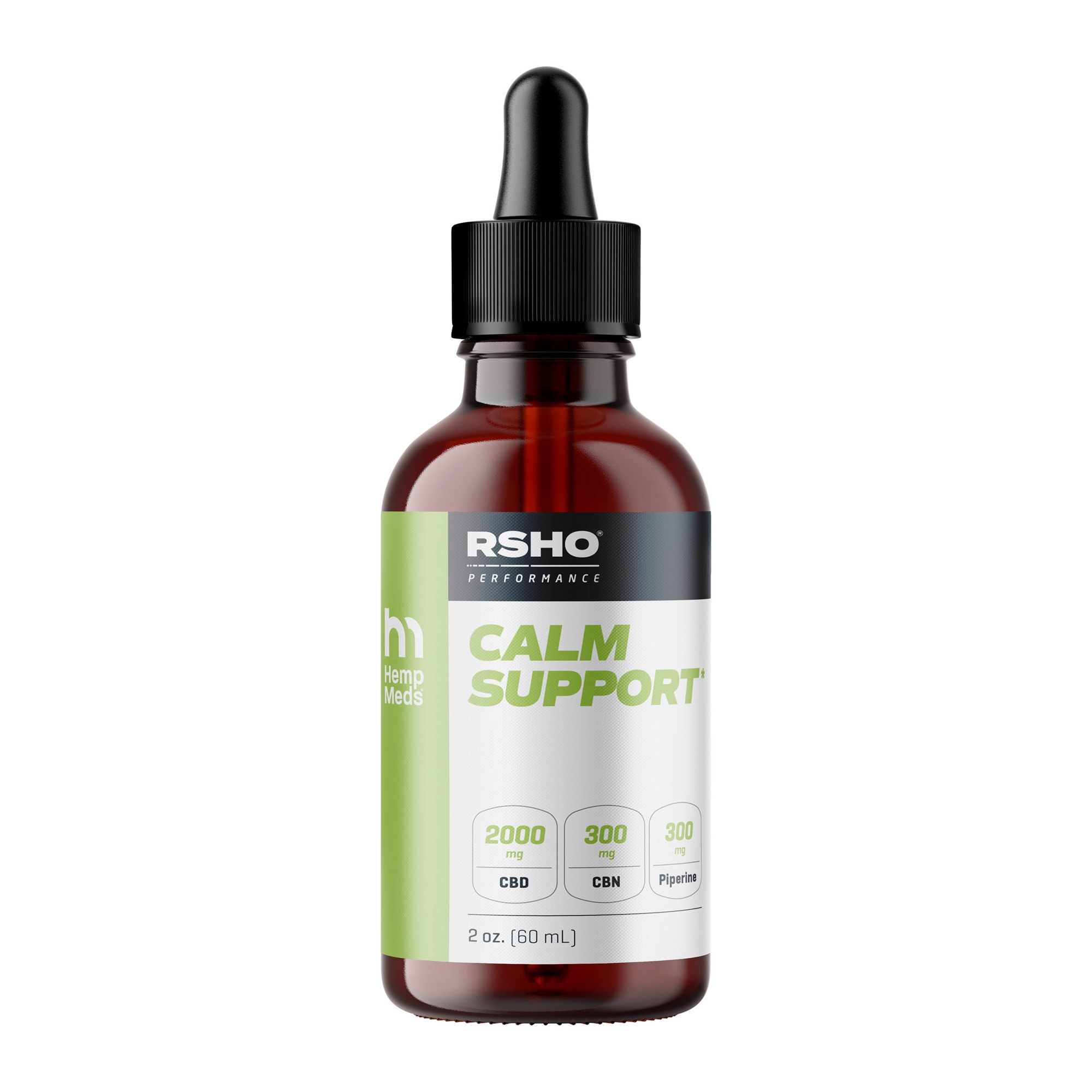 HempMeds, RSHO Calm Support CBD+CBN Oil, Isolate THC-Free, 2oz, 300mg CBN + 2000mg CBD